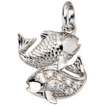 Anhänger Sternzeichen Fische 925 Silber mit Zirkonia