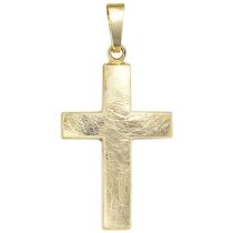 Anhänger Kreuz 333 Gold Gelbgold eismatt Kreuz Anhänger Goldkreuz