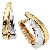 Creolen 333 Gelbgold bicolor Ohrringe Goldcreolen