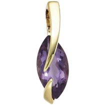 Anhänger 585 Gelbgold 1 Amethyst lila violett Gold Anhänger