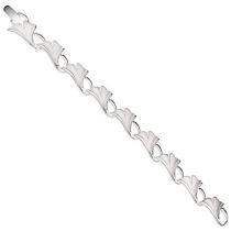 Armband Ginko Ginkgo 925 Sterling Silber mattiert 19 cm - 12 mm