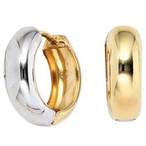 Creolen rund 333 Gelbgold bicolor Ohrringe Goldohrringe Goldcreolen