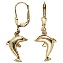 Boutons Delfin 333 Gold Gelbgold Ohrringe Ohrhänger Goldohrringe