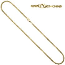 Erbskette 585 Gelbgold 3,4 mm - 80 cm Halskette Goldkette Karabiner