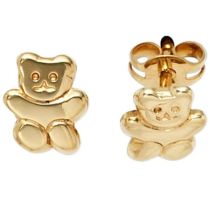 Kinder Ohrstecker Teddy 333 Gold Gelbgold Ohrringe Kinderohrringe