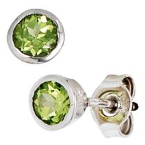 Ohrstecker 925 Sterling Silber rhodiniert 2 Peridote grün Ohrringe