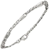 Panzersteg-Armband 925 Sterling Silber rhodiniert 19 cm - 5,2 mm