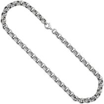 Erbskette 925 Sterling Silber rhodiniert 50 cm Halskette Karabiner