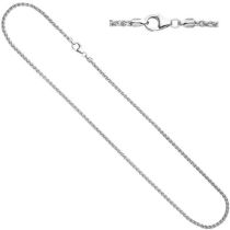 Zopfkette 925 Silber rhodiniert 2,2 mm 45 cm Halskette Karabiner