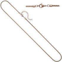 Venezianerkette rund Edelstahl rotvergoldet 80 cm Halskette Karabiner