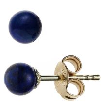 Ohrstecker 585 Gelbgold 2 Lapislazuli, 5 mm