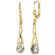 Boutons 585 Gold Gelbgold 2 Aquamarine Ohrringe Ohrhänger