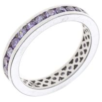 Damen Ring 925 Sterling Silber rhodiniert mit Zirkonia. lila violett