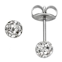 Ohrstecker Kugel Edelstahl mit SWAROVSKI® ELEMENTS Kugelohrstecker