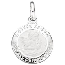 Kinder Anhänger Engel Schutzengel 925 Sterling Silber mattiert