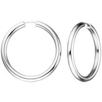 Creolen rund 925 Sterling Silber 39,6 mm Ohrringe Silberohrringe