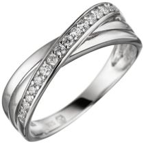 Damen Ring aus 925 Sterling Silber mit Zirkonia, 5,9 mm breit