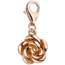 Einhänger Rose 925 Silber rotgold vergoldet Anhänger für Bettelarmband