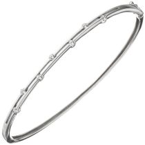 Armreif Armband 925 Sterling Silber 7 Zirkonia schmal dünn