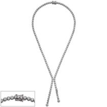 Collier Halskette 925 Sterling Silber mit Zirkonia 42 cm Silberkette