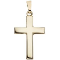 Anhänger Kreuz schlicht 585 Gold Gelbgold Kreuz Anhänger Goldkreuz