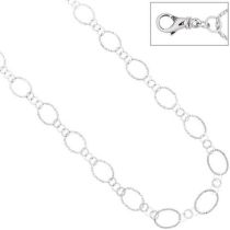 Halskette Kette 925 Sterling Silber mit Struktur 80 cm Karabiner