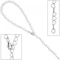 Fußkettchen Fußkette mit Anhänger Herz 925 Sterling Silber 27 cm