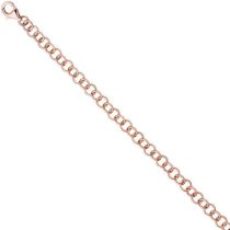 Rundankerarmband 925 Silber Rotgold vergoldet 19 cm Armband