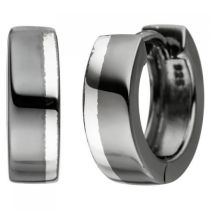 Creolen 925 Sterling Silber schwarz bicolor Ohrringe