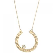 Collier Halskette 750 Gold Gelbgold 1 Diamant Brillant 45 cm Goldkette