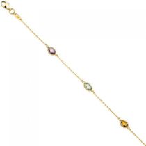 Armband 585 Gelbgold 2 Amethyste 1 Citrin 1 Blautopas Goldarmband