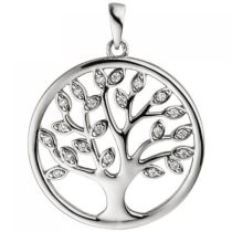 Anhänger Baum Lebensbaum 925 Sterling Silber 21 Zirkonia