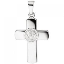 Anhänger Kreuz Lebensbaum 925 Sterling Silber Kreuzanhänger