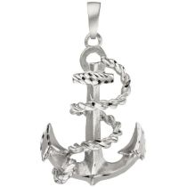 Anhänger Anker 925 Sterling Silber teil matt Ankeranhänger