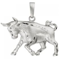 Anhänger Sternzeichen Stier 925 Sterling Silber teil matt