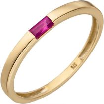 Damen Ring 375 Gold Gelbgold 1 Rubin Goldring Rubinring