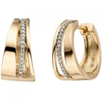 Creolen 585 Gold Gelbgold bicolor 34 Diamanten Brillanten Ohrringe