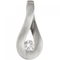 Anhänger Tropfen 950 Platin matt 1 Diamant Brillant 0,09ct.