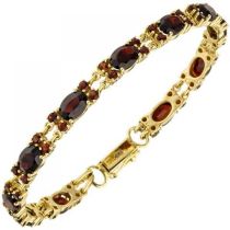 Armband 375 Gelbgold 55 Granate rot 18 cm Granatarmband