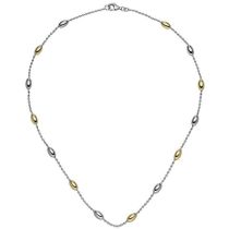 Collier Halskette 925 Sterling Silber bicolor vergoldet 45 cm Silberkette