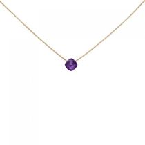 Collier 750 Gold Rotgold 1 Amethyst lila violett 45 cm