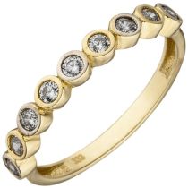 Damen Ring 333 Gelbgold bicolor 9 Zirkonia Goldring