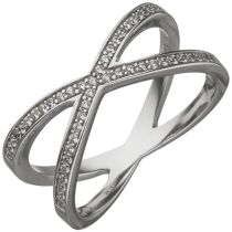 Damen Ring 925 Sterling Silber 49 Zirkonia