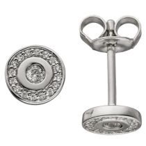 Ohrstecker 925 Sterling Silber mit 34 Zirkonia Ohrringe Silberohrringe