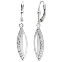 Ohrhänger 925 Sterling Silber 24 Zirkonia Ohrringe Boutons Silberohrringe