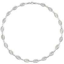 Collier Halskette 925 Sterling Silber, gehämmert 45 cm Silberkette