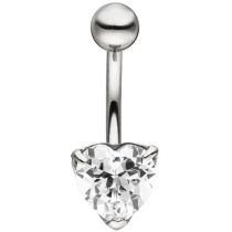 Bauchnabel Piercing Herz Edelstahl 1 Zirkonia