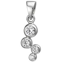 Anhänger 925 Sterling Silber mit 4 Zirkonia Silberanhänger