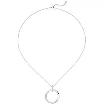 Collier Kette mit Anhänger 925 Sterling Silber eismatt 10 Zirkonia 45 cm