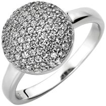 Damen Ring 925 Sterling Silber 78 Zirkonia ca. 10,7 mm breit